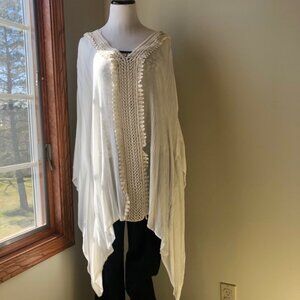 Over Sized Poncho Tunic Off White